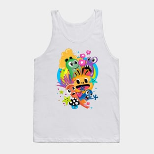 Funny doodle with monsters Tank Top